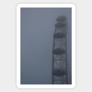 london eye on a foggy day Sticker